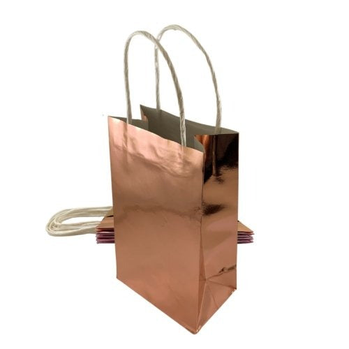 Paper Party Bag Metallic Rosegold pk5