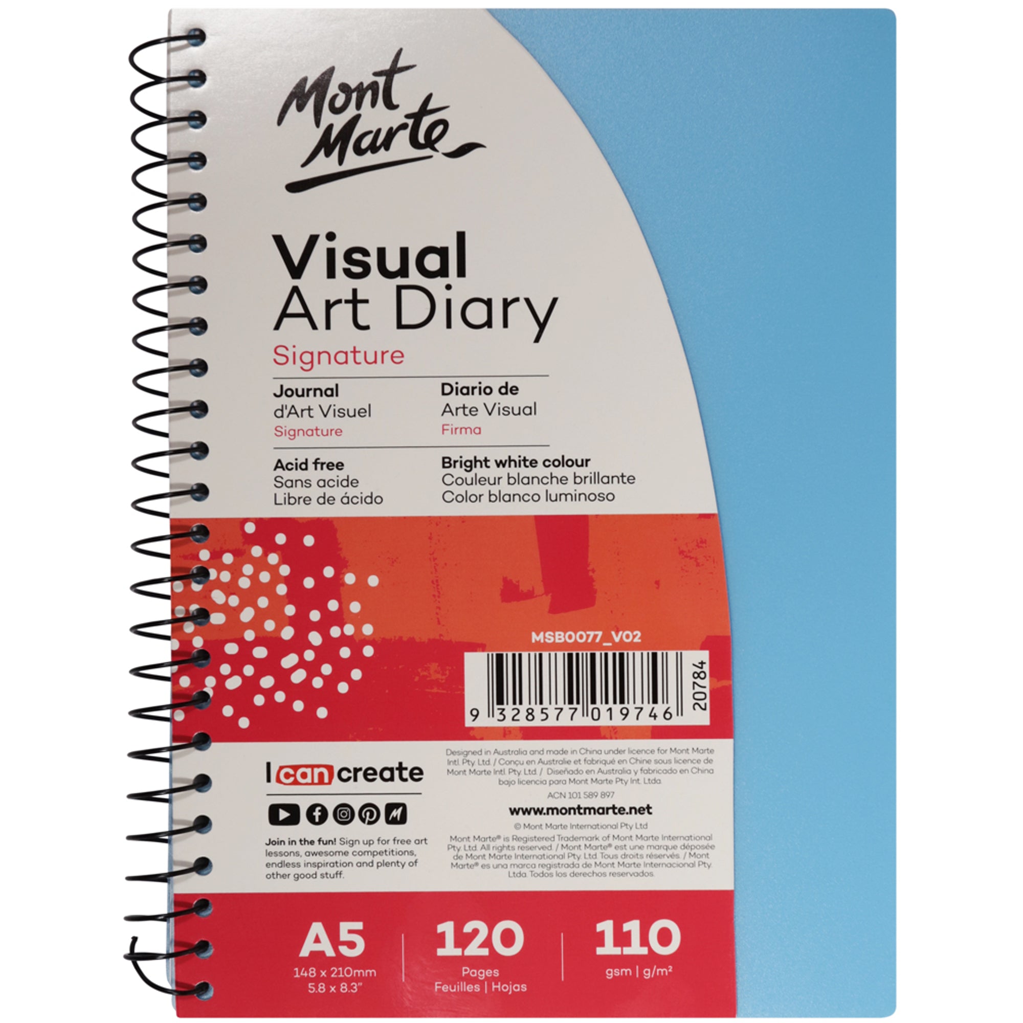 Visual Art Diary PP Coloured Cover A5 image 0
