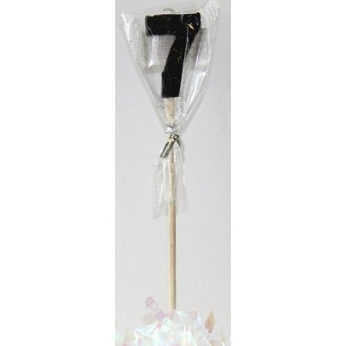 CANDLE BLACK GLITTER LONG STICK #7 image 0