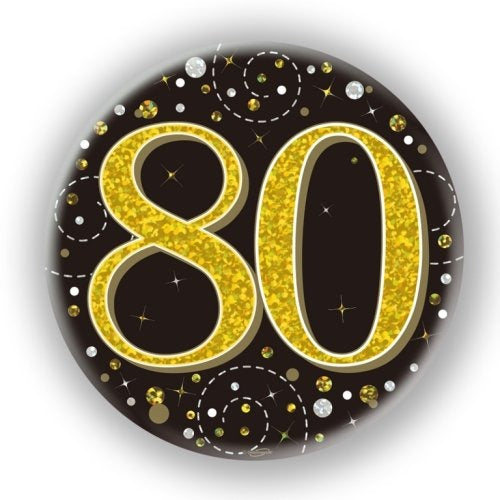 Sparkling Fizz Black & Gold Badge 75mm #80 image 0