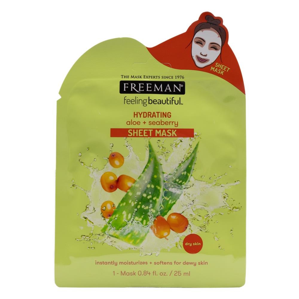 FREEMAN PK1 25mL SHEET MASK HYDRATING ALOE AND SEABERRY DRY SKIN