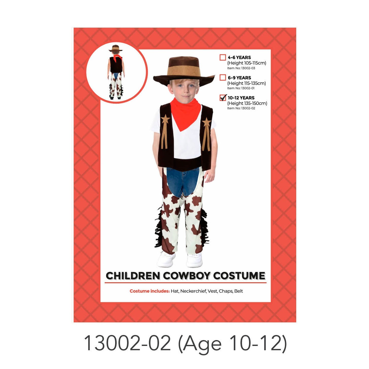 Children Cowboy Wild West Costume 10-12 Yrs image 0