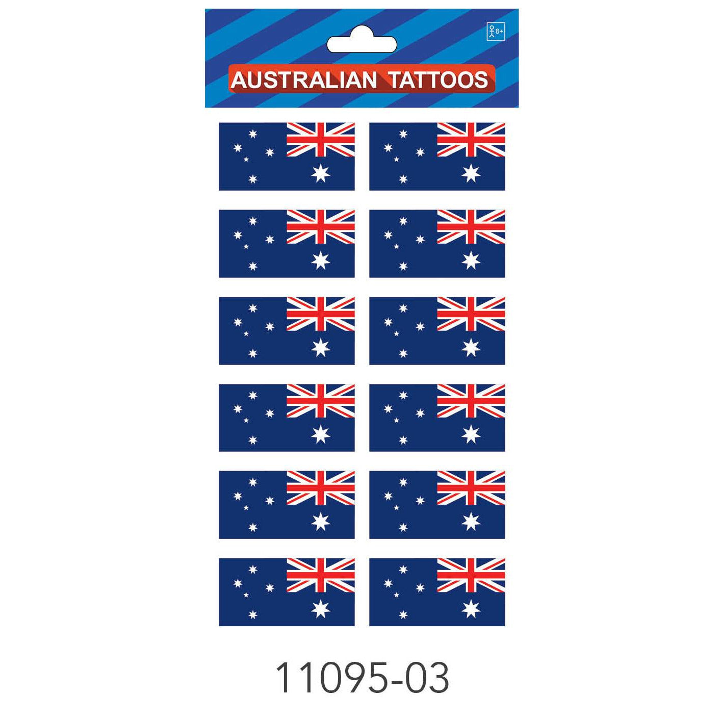 Australian Tattoos (Plain Flags) 20PK image 0