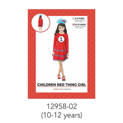 Children Red Thing 1 Girl Costume 10-12 Years image 0