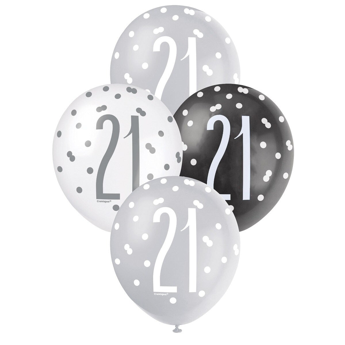 Black, Silver & White Assorted 30cm Latex Balloons - 21 image 0