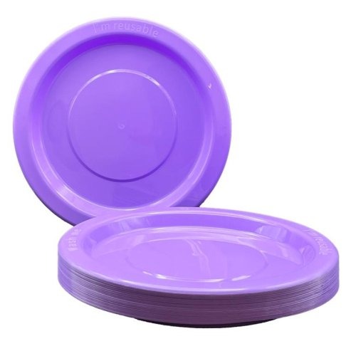 Lavender Plastic Dinner Plates Pack 20 image 0