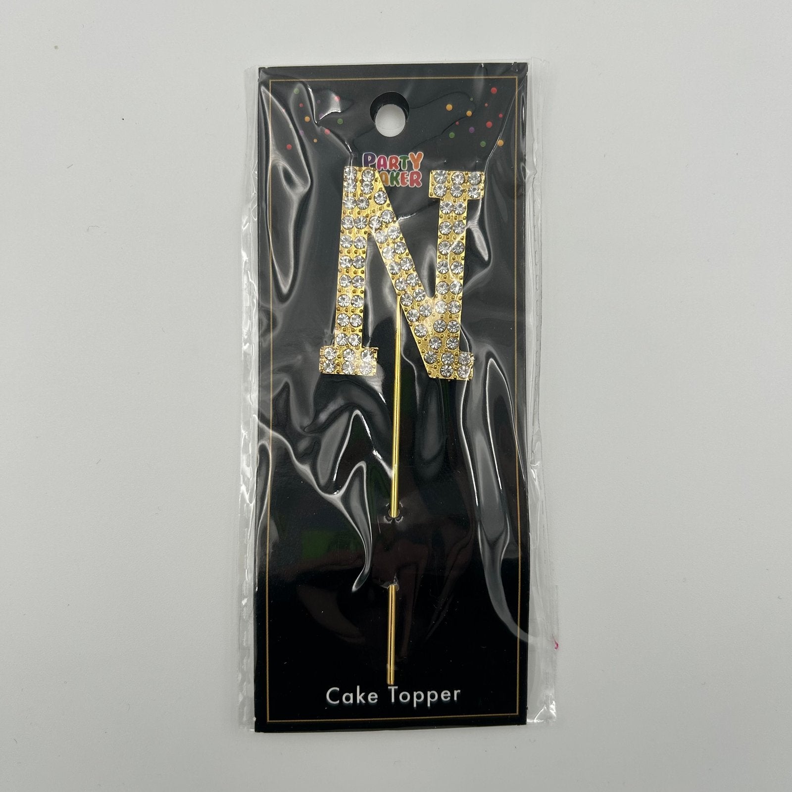 Gold Letter Cake Topper - N image 0