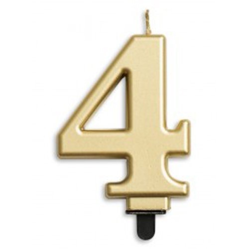 CANDLE NUMERAL JUMBO GOLD #4 image 0