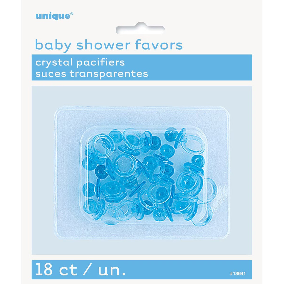 18 PACIFIERS 1" CRYSTAL BLUE image 0