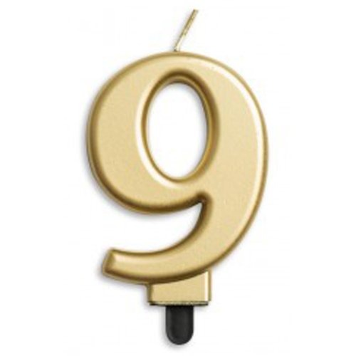 CANDLE NUMERAL JUMBO GOLD #9 image 0