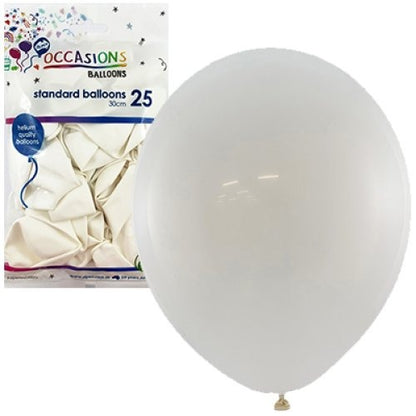 Standard 30cm Latex Balloons 25pk - White image 0