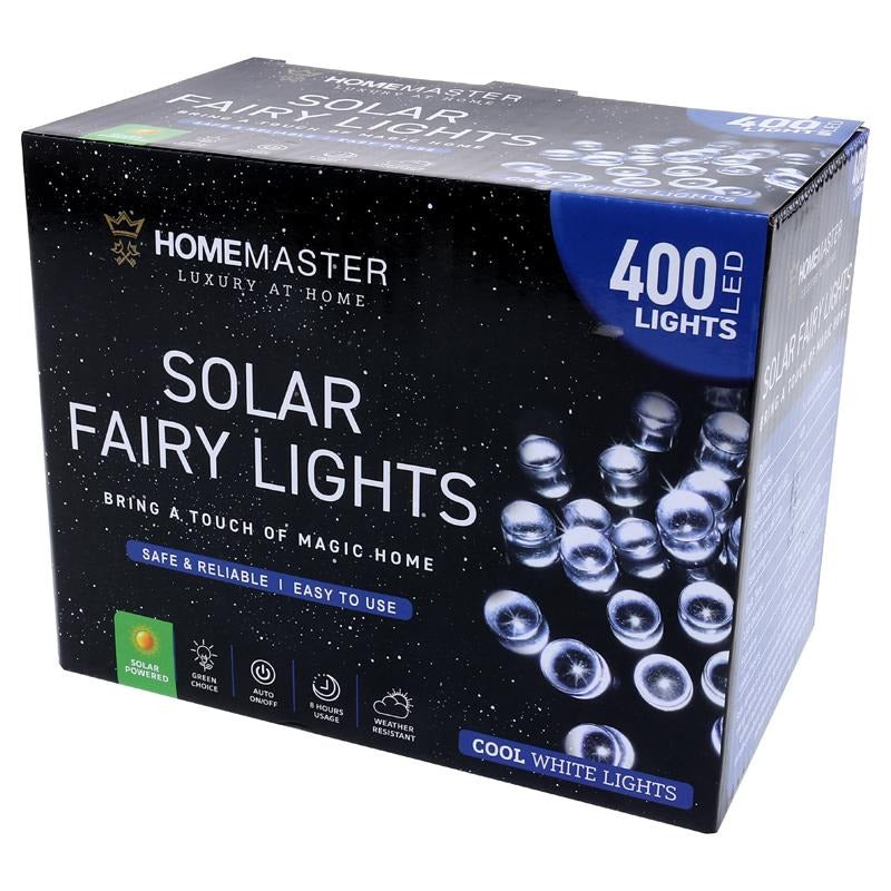 Fairy Light Solar 400LED 25.5m Total Length Cool White 2 Functions image 0