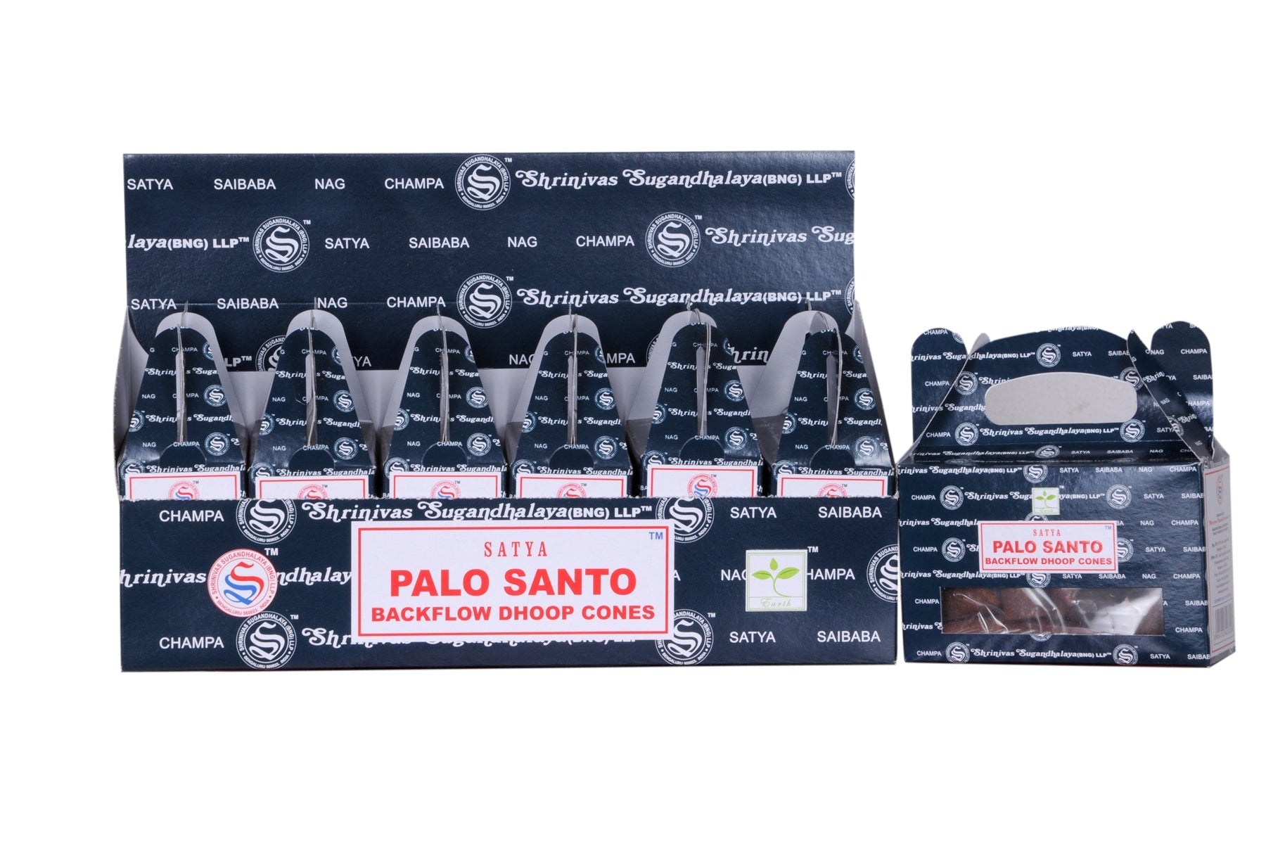 Satya Palo Santo Backflow Dhoop Cone 6 Pkts x 24 image 0