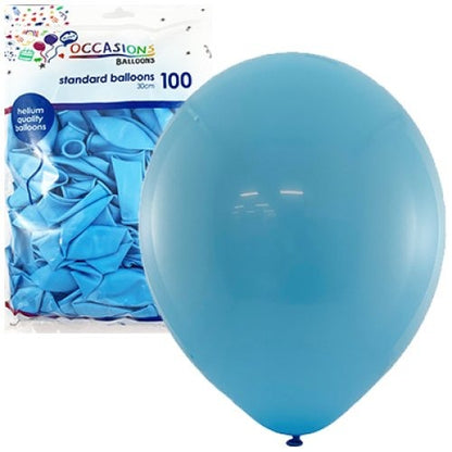 Standard 30cm Latex Balloons 100pk -LT BLUE 30cm image 0