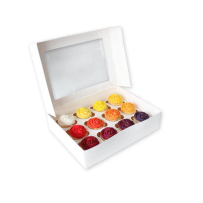 12 Holds White Cupcake Box (13x10x4in) (5 Pack) image 0