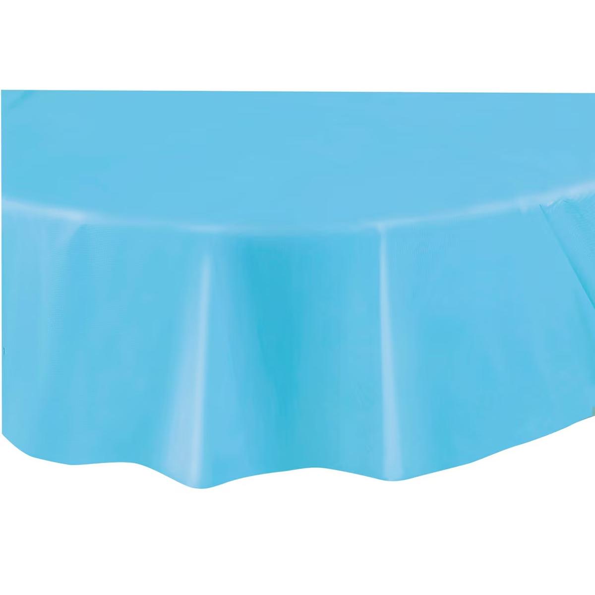 Plastic Round Table Cover 2.1M - Powder Blue