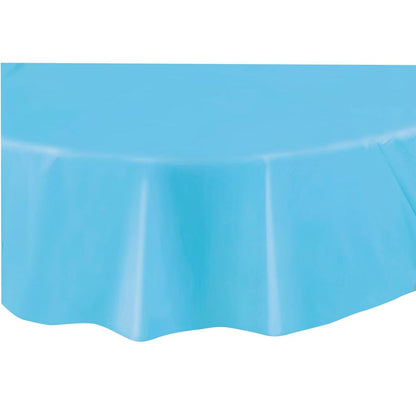 Plastic Round Table Cover 2.1M - Powder Blue