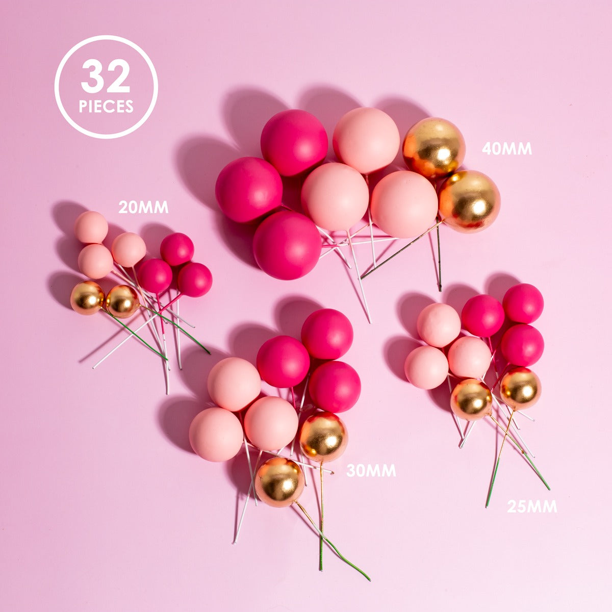 SPRINKS 32 Cake Ball Toppers - PRETTY IN PINK image 0