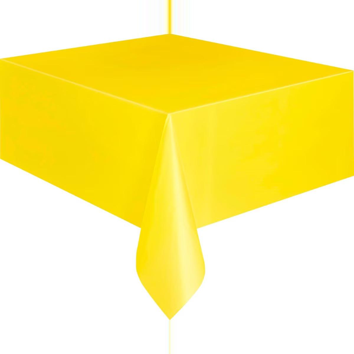Plastic Rectangle Table Cover 2.1 x 1.3m - Sunflower Yellow
