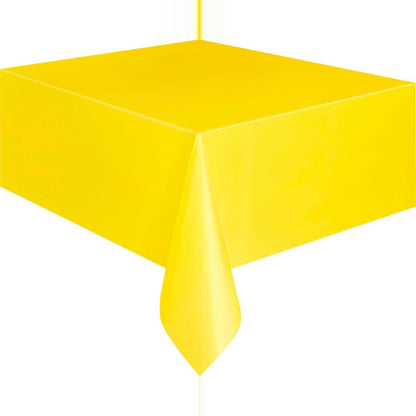 Plastic Rectangle Table Cover 2.1 x 1.3m - Sunflower Yellow