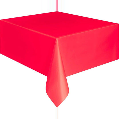 Plastic Rectangle Table Cover 2.1 X 1.3M - Red
