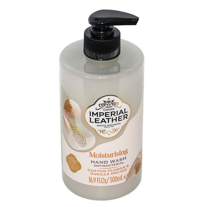 IMPERIAL LEATHER 500mL HAND WASH ANTIBACTERIAL MOISTURISING COTTON FLOWER AND VANILLA ORCHID