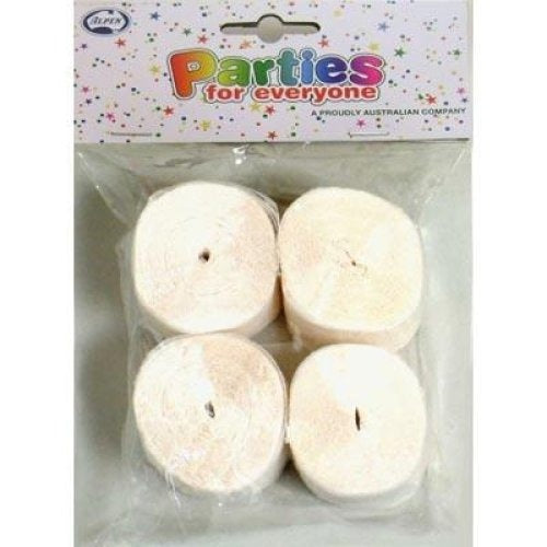 Crepe Streamer 4pk - White