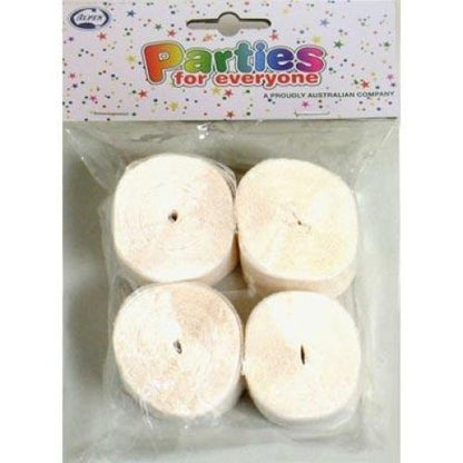 Crepe Streamer 4pk - White