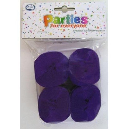 Crepe Streamer 4pk - Purple