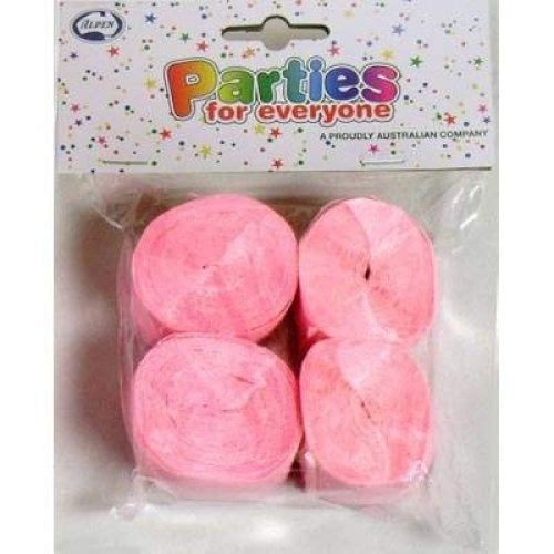 Crepe Streamer 4pk - Pink