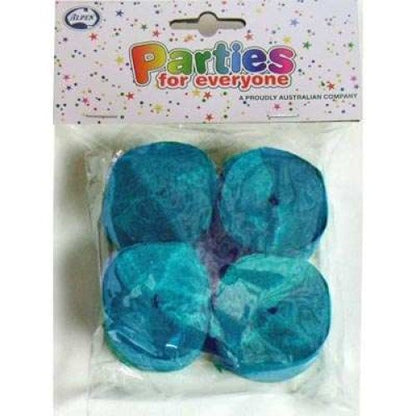 Crepe Streamer 4pk - Jade/Teal
