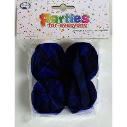Crepe Streamer 4pk - Navy Blue