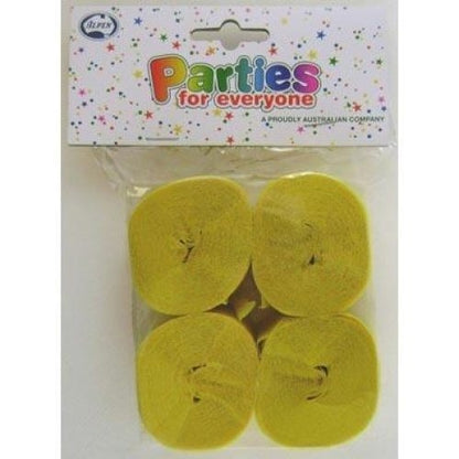 Crepe Streamer 4pk - National Gold