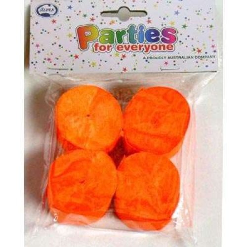 Crepe Streamer 4pk - Orange