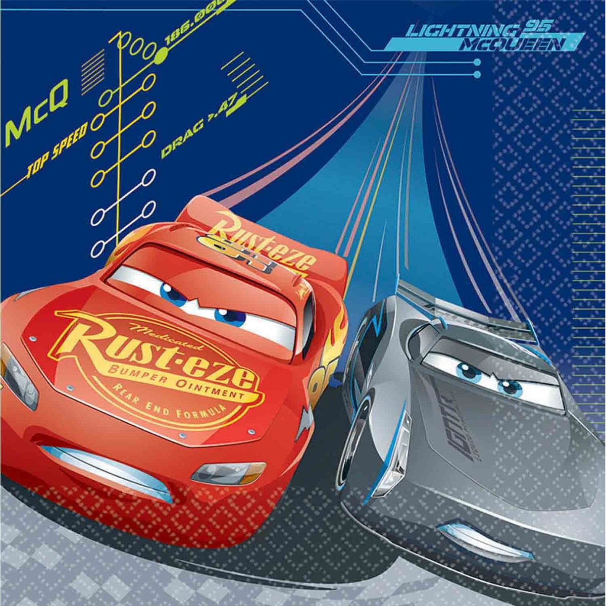 16 Cars 3 Lunch Napkins