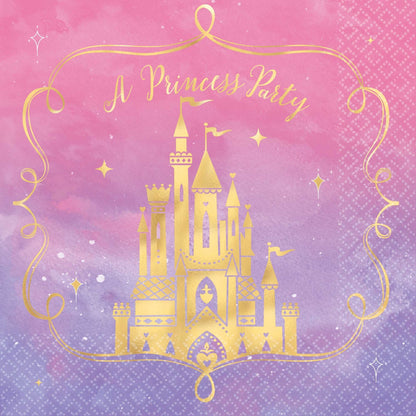 Disney Princess Once Upon A Time Stamped Lunch Napkins 16pk