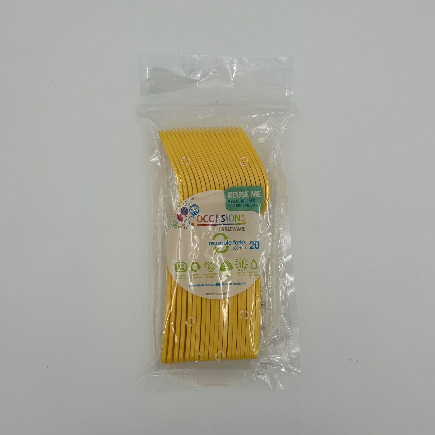 Yellow Plastic Fork Pack 20 image 0