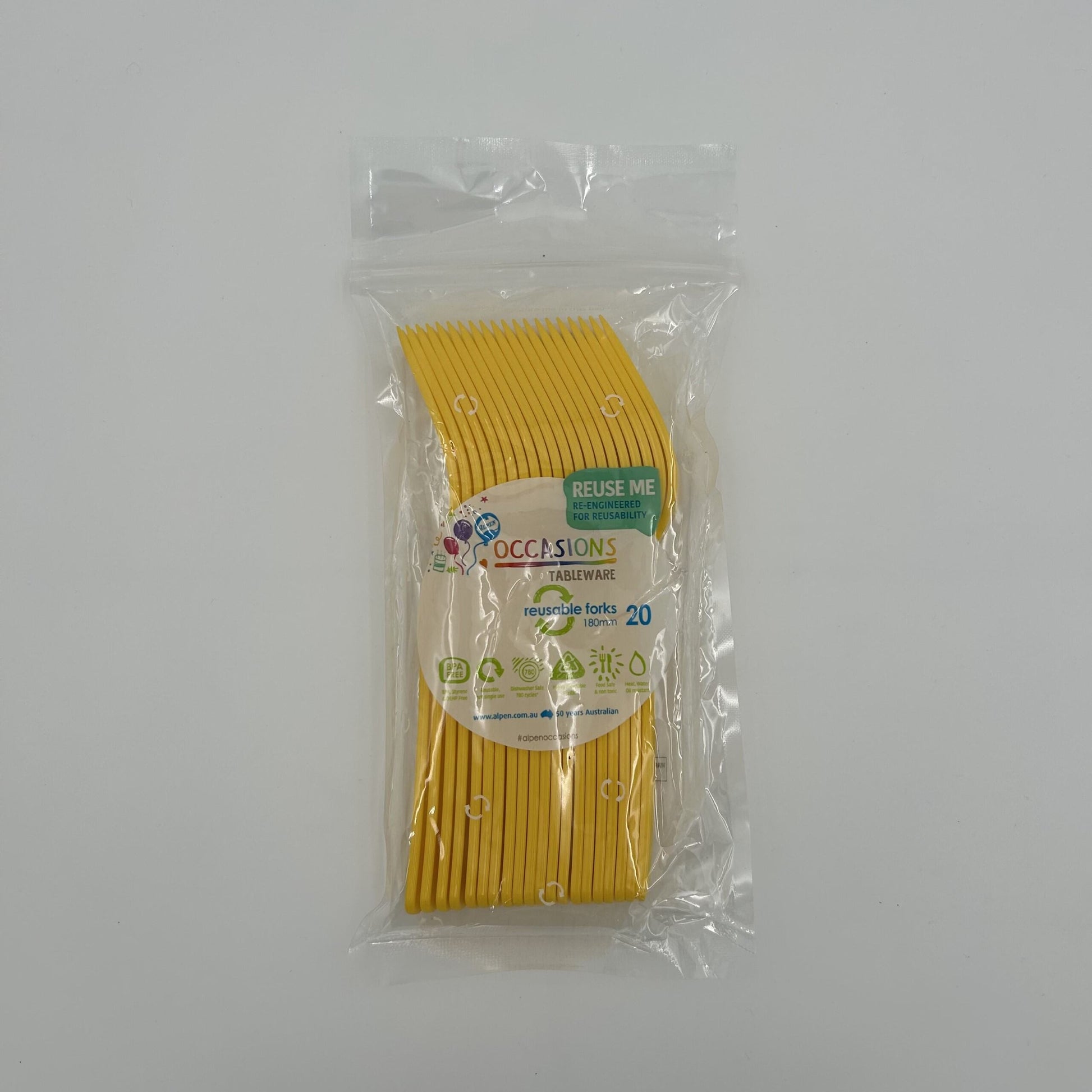 Yellow Plastic Fork Pack 20 image 0