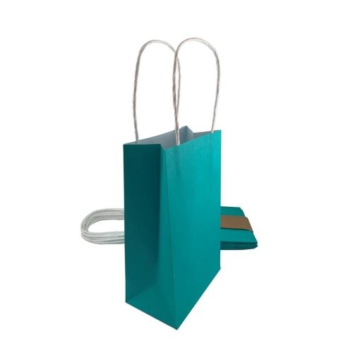 PAPER PARTYBAGS - TEAL 5pk image 0