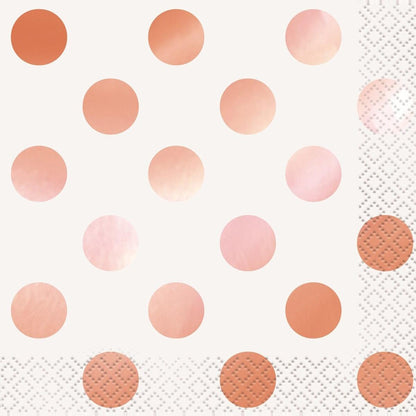 Rose Gold Foil Napkins 16Pk