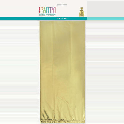 Cello Bags 10pk - Gold Foil