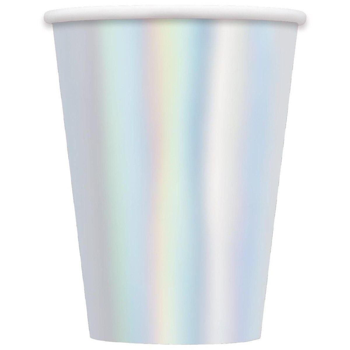 Iridescent Foil 350ml 8pk Paper Cups