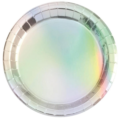 Iridescent Foil 17cm 8pk Paper Plates