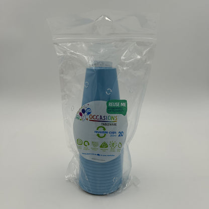 Light Blue Plastic Cup 285ml Pack 20 image 0