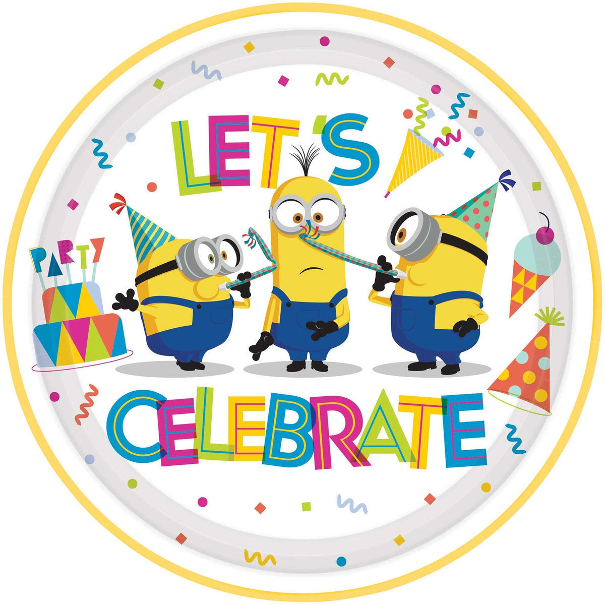 8 Despicable Me 3 7in/17cm Square Paper Plates