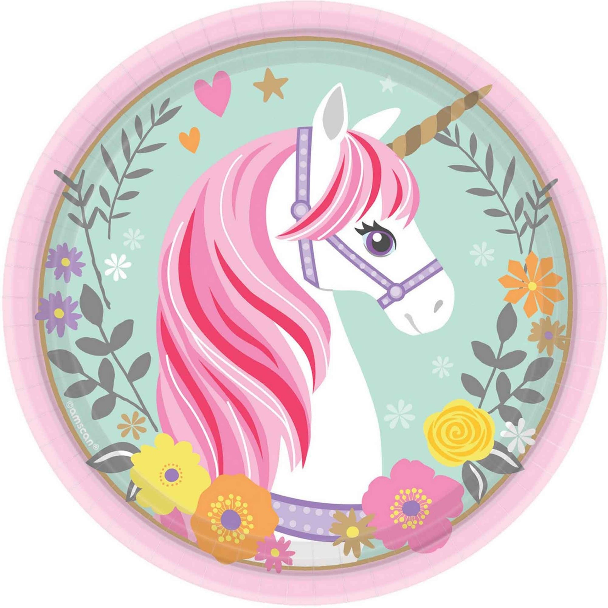 Magical Unicorn 17cm Paper Plates 8pk