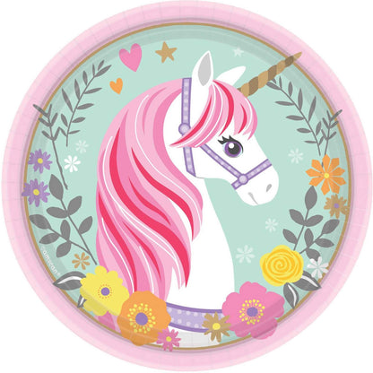 Magical Unicorn 17cm Paper Plates 8pk