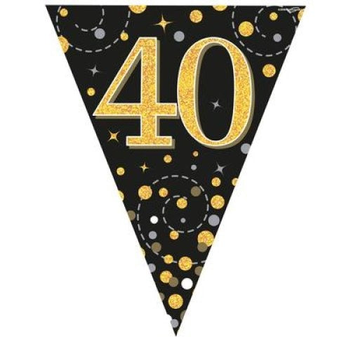 Sparkling Fizz Black & Gold Bunting 3.9m #40 image 0