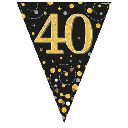 Sparkling Fizz Black & Gold Bunting 3.9m #40 image 0