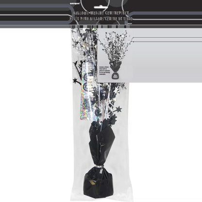 Glitz Black Foil Balloon Weight with Sticker Sheet